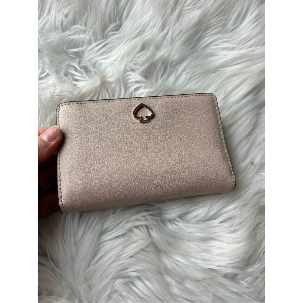Kate Spade Adel Medium Bifold Wallet in pink and tan on the outside - Picture 2 of 8